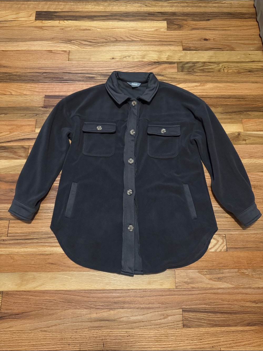 Natural Reflections Fleece Shacket Medium Charcoal Grey